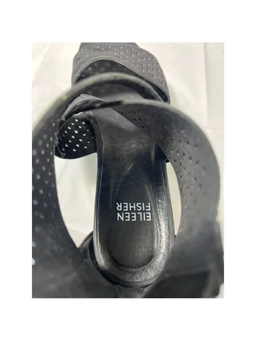 Eileen Fisher Sport Perforated Leather Comfort Sandals size 6.5